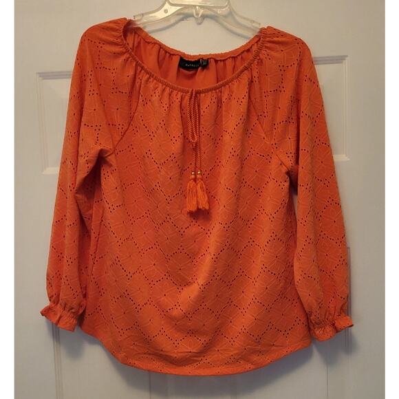 Gently Loved Rafaella Orange Women's 3/4 Sleeve Blouse Size Small - Picture 1 of 11